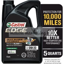 CASTROL 0W-20 EDGE FULL SYNTHETIC ENGINE OIL GALLON 5L