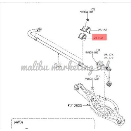 NISSAN SENTRA B15 4WD FRONT STAY BAR CLAMP RUBBER