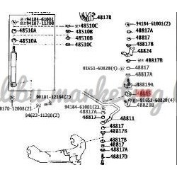 FRONT STAY BAR CLAMP RUBBER TOYOTA HIACE LH66 LH85 LH107 LH168