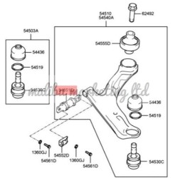 CRADLE CONTROL ARM BUSHING HYUNDAI TRAJET 99-08 SANTA FE 00-06 SMALL