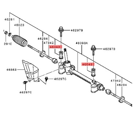 MITSUBISHI LANCER CB CK STEERING RACK CLAMP RUBBER LH