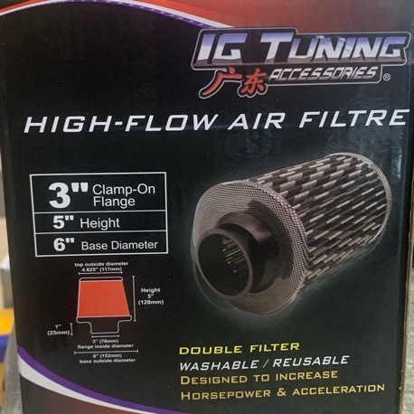 HIGH PERFORMANCE CONE AIR FILTER 60 MM