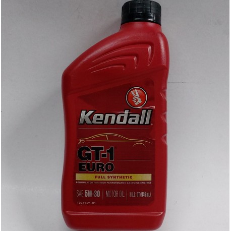KENDALL GT-1 EURO FULLY SYNTHETIC SAE 5W-30 ENGINE OIL QUART