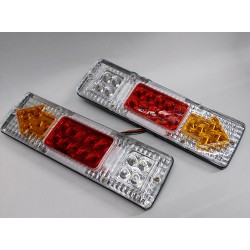UNIVERSAL LED TAIL LAMP PAIR 12V-24V 12 X 3.6 INCHES CLEAR LENS