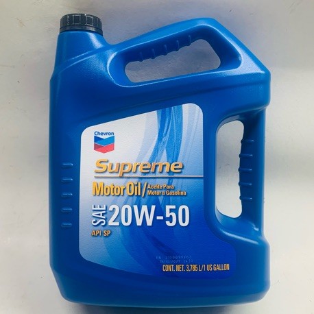 CHEVRON 20W-50 SUPREME ENGINE OIL 4 QT GALLON